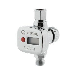 Регулятор тиску 1/4", професійний, до 12 бар, до 400 л/хв, цифровий манометр, для фарбувального пістолета INTERTOOL PT-1424 PT-1424 фото