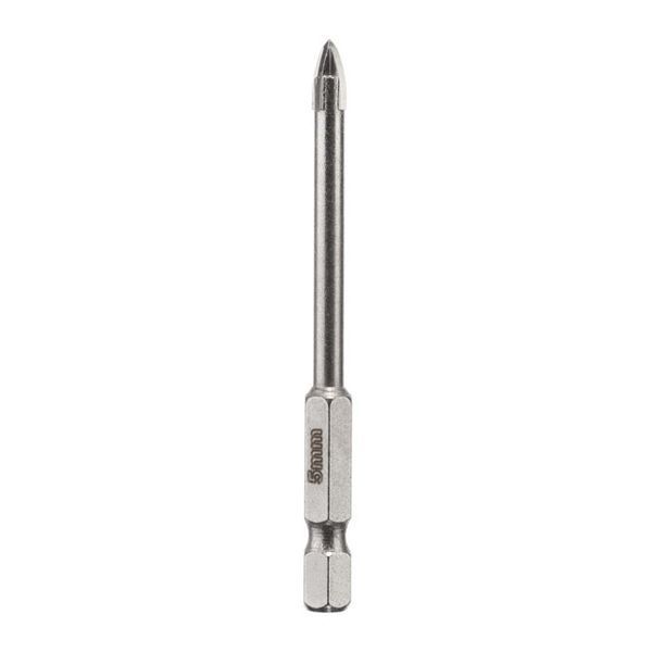 Свердло по склу та кераміці, 5 мм, HEX 1/4" INTERTOOL SD-0285 SD-0285 фото