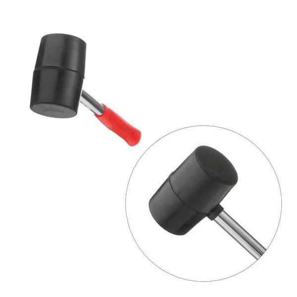 Киянка гумова, 480 г, 55 мм, чорна гума, металева ручка INTERTOOL HT-0231 HT-0231 фото