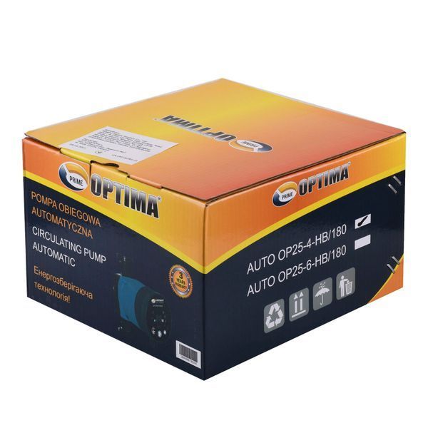 Насос циркуляційний енергоощадний Optima PRIME OP25-40AUTO 180мм + гайки 000024721 фото