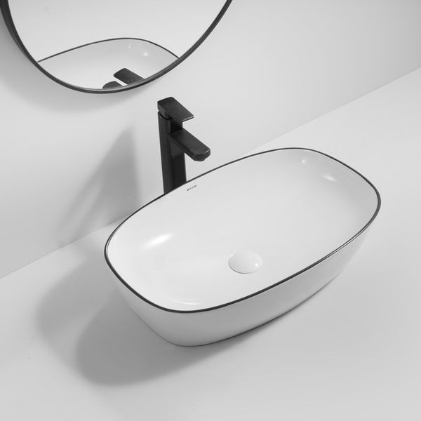 Раковина накладная Mixxus Premium DIVERSE-0109 EDGE BLACK 500х380х140mm (MP6549) MP6549 фото
