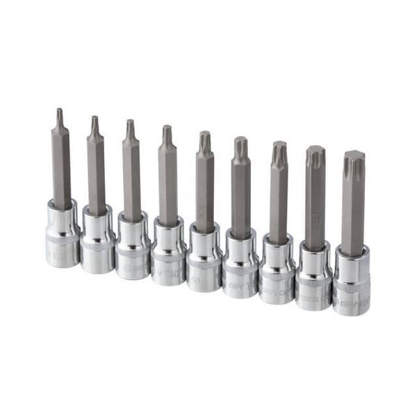 Набір біт TORX у кейсі, 1/2", S2, T20-T60, 100 мм, STORM INTERTOOL ET-8401 ET-8401 фото