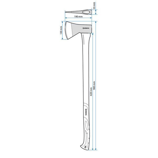 Сокира, 1250 г, ручка з фібергласу INTERTOOL HT-0264 HT-0264 фото