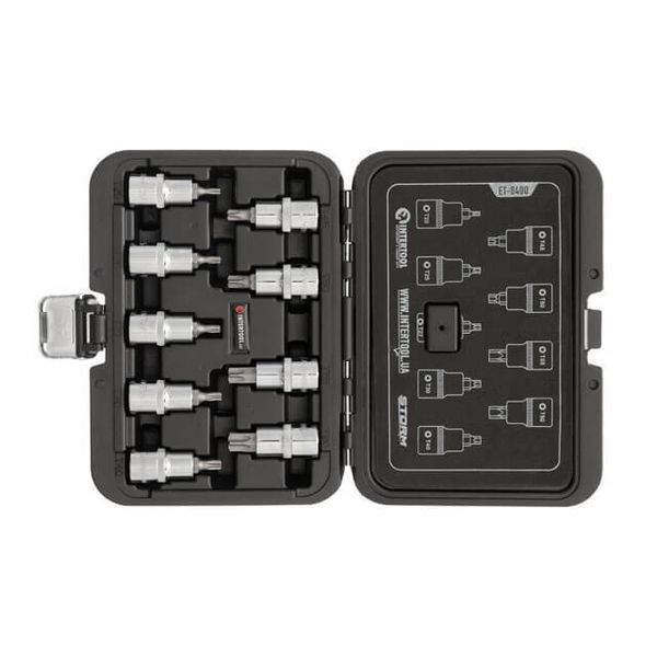 Набір біт TORX у кейсі, 1/2", S2, T20-T60, 55 мм, STORM INTERTOOL ET-8400 ET-8400 фото