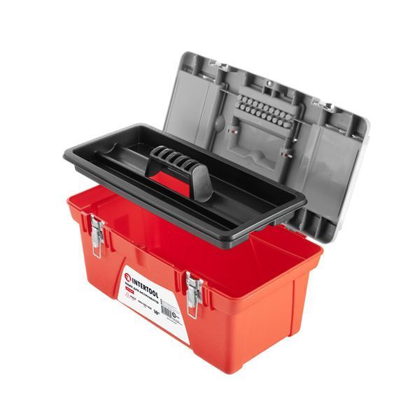 Ящик для инструментов с металлическими замками, 18" 480*250*230мм INTERTOOL BX-0518 BX-0518 фото