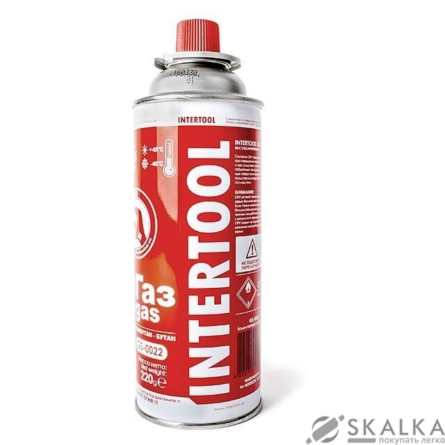 На фото Баллон газовый Intertool 220г (GS-0022)
