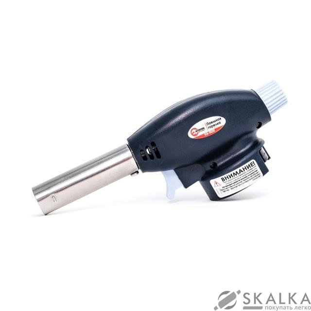 На фото Горелка газовая Intertool пьезозажигание на курке, регулятор (GB-0020)