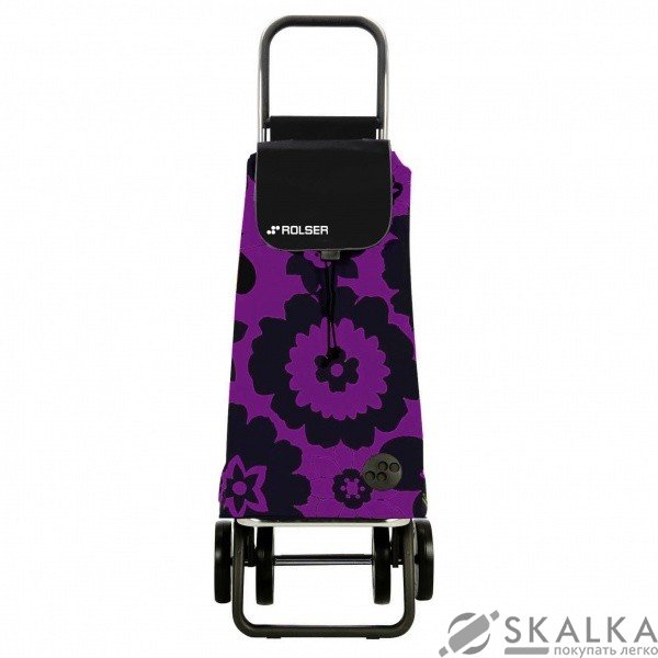 На фото Сумка-тележка Rolser Pack Flor Logic Dos+2_43 Lila Negro (925965)