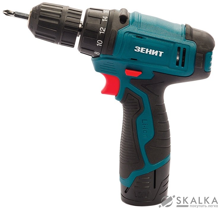 Шуруповерт аккумуляторный Зенит ЗША-1213 А Li-2Б (843859) На фото Шуруповерт аккумуляторный Зенит ЗША-1213 А Li-2Б (843859)
