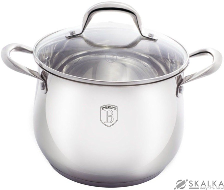 На фото Кастрюля Berlinger Haus Silver Belly Collection 22х16 см 6 л (BH-1412)