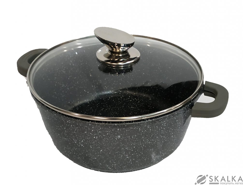 Кастрюля с мраморным покрытием Zurrichberg 24х11 см (ZBP-7094 Gray) На фото Кастрюля с мраморным покрытием Zurrichberg 24х11 см (ZBP-7094 Gray)