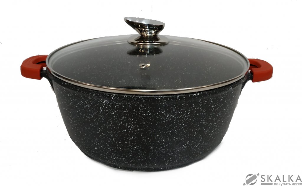 На фото Кастрюля с мраморным покрытием Zurrichberg 28х12 см (ZBP-7095 Black)