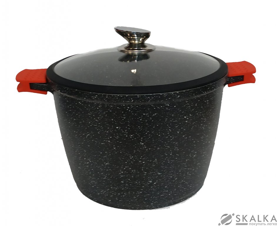 На фото Алюминиевая кастрюля с мраморным покрытием Zurrichberg 28 см (ZBP-7105 Black)