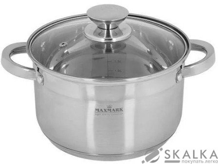 Кастрюля Maxmark 20х12.5 см 3.8 л (MK-3504) На фото Кастрюля Maxmark 20х12.5 см 3.8 л (MK-3504)