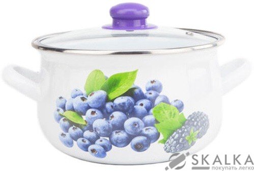 На фото Кастрюля эмалированная Gusto Стигла чорниця 18 см 3.1 л (GT-T-118-B)