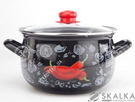 Кастрюля эмалированная Gusto Перчинка 20 см 4.0 л (GT-T-120-P) На фото Кастрюля эмалированная Gusto Перчинка 20 см 4.0 л (GT-T-120-P)