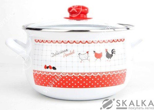 На фото Кастрюля эмалированная Gusto Веселі курчата 18 см 3.1 л (GT-T-118-C)