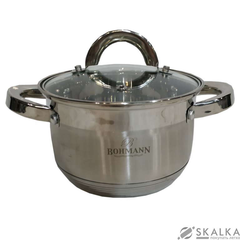 На фото Кастрюля из нержавеющей стали Bohmann 18х11.5 см 2.9 л (BH 1418)