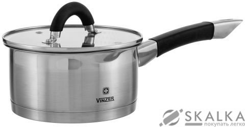 На фото Ковш Vinzer Progresso Series 14 см 1.1 л с крышкой (89050)