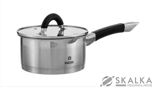 На фото Ковш Vinzer Progresso Series 16 см 1.5 л с крышкой (89051)