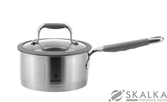 На фото Ковш Vinzer Profi Series 14 см 1.1 л с крышкой (89180)