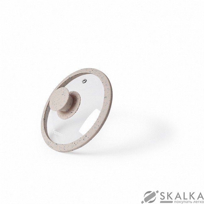 На фото Крышка Fissman ARCADES 16 см с силиконовым ободком (9993)