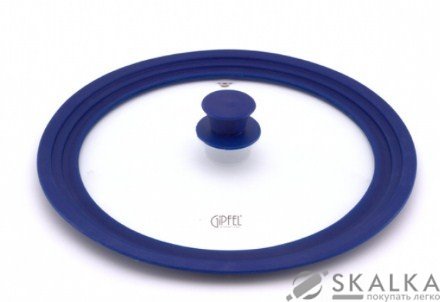 На фото Крышка стеклянная Gipfel 3в1 с силиконовым ободом 28/30/32 см (1027)