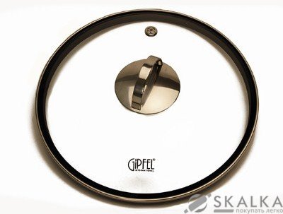 На фото Крышка стеклянная Gipfel SATRIKA с силиконовым основанием 24 см (1036)