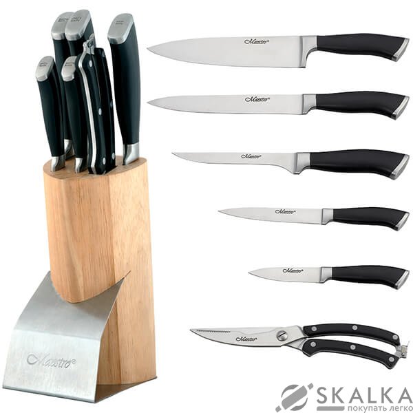 Набор ножей Maestro на подставке 7 предметов (MR-1421) На фото Набор ножей Maestro на подставке 7 предметов (MR-1421)