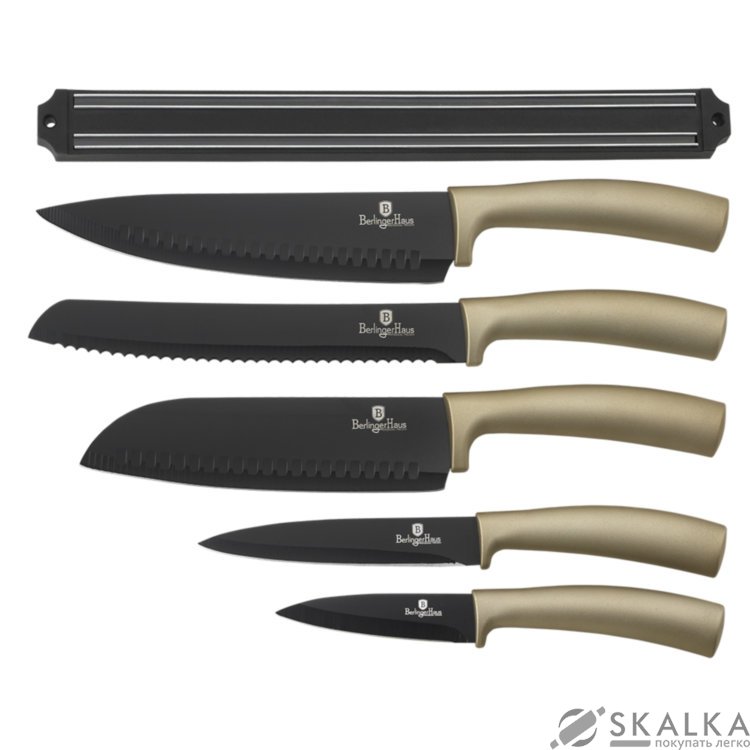 На фото Набор ножей Berlinger Haus Metallic Line Carbon Edition 6 предметов (BH-2398 )