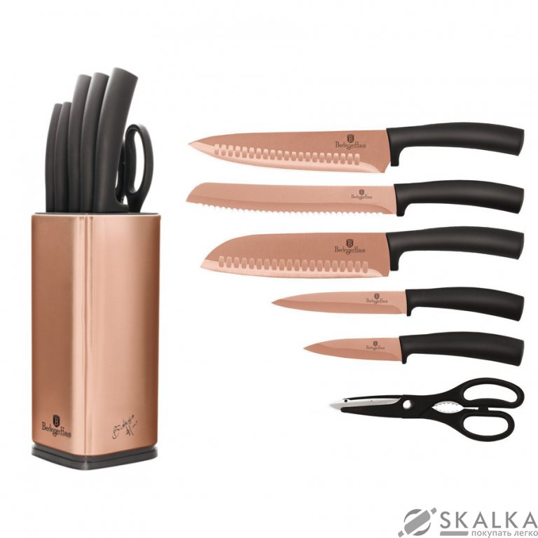 На фото Набор ножей Berlinger Haus Metallic Line Rose Gold Edition 7 предметов (BH-2401)