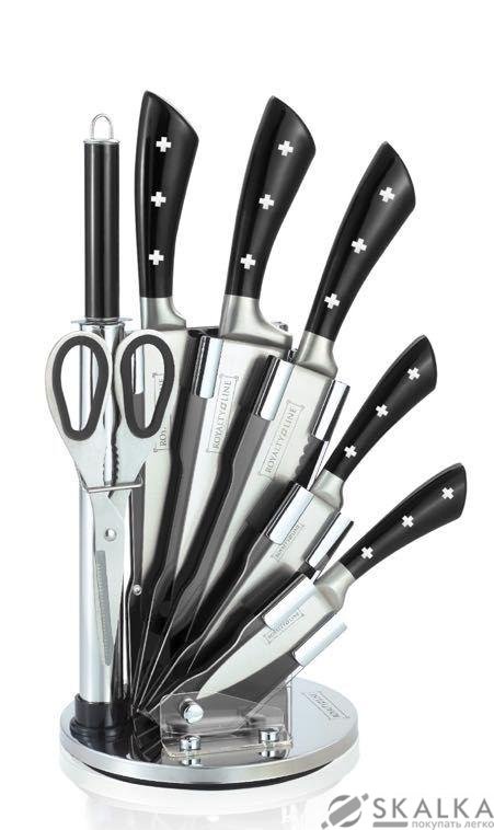 На фото Набор ножей Royalty Line на подставке 8 предметов (RL-KSS821)