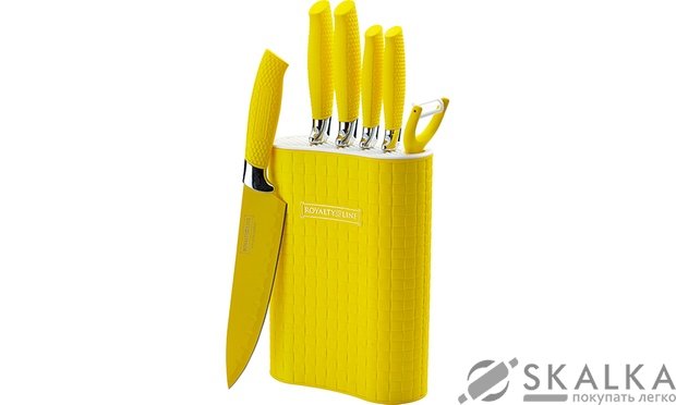 На фото Набор ножей Royalty Line на подставке 7 предметов (RL-6MSTY)