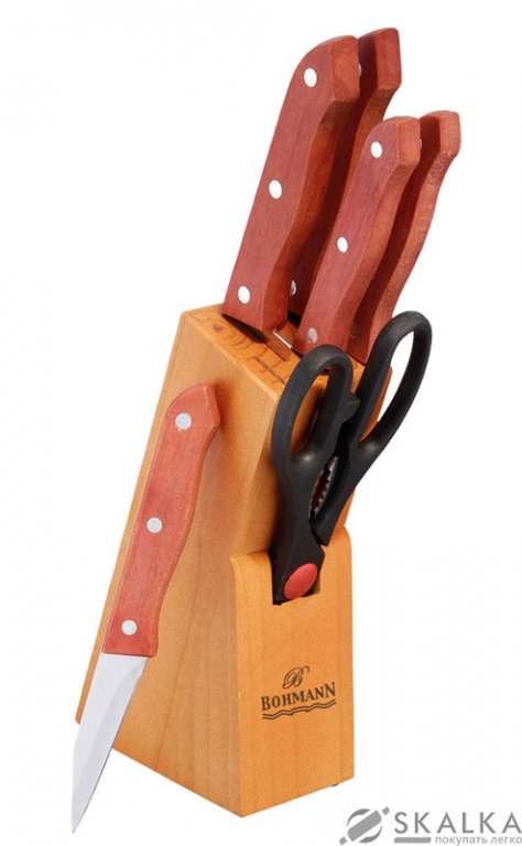 На фото Набор ножей Bohmann на подставке 7 предметов (BH 5102 WD)
