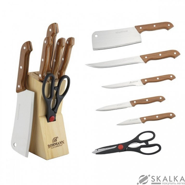 На фото Набор ножей Bohmann на подставке 7 предметов (BH 5127 MRB)