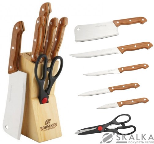 На фото Набор ножей Bohmann на подставке 7 предметов (BH 5127 WD)