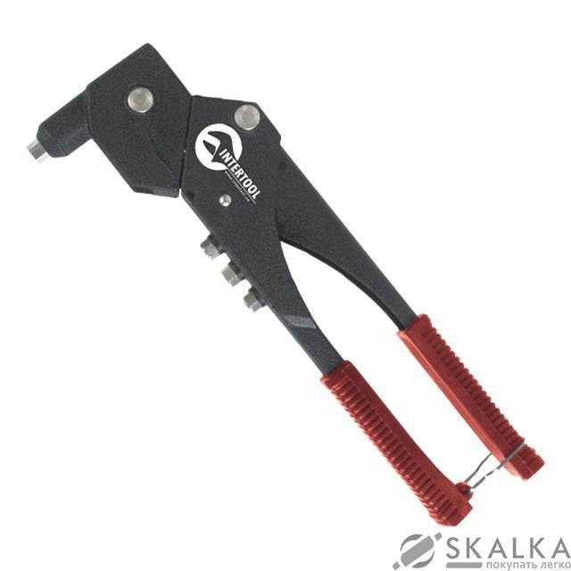 На фото Заклепочник Intertool 3.2; 4; 4.8мм с поворотом на 360° (RT-0003)