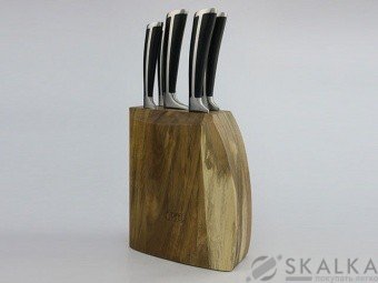 Набор ножей Gipfel на подставке из акации 6 предметов (8426) На фото Набор ножей Gipfel на подставке из акации 6 предметов (8426)