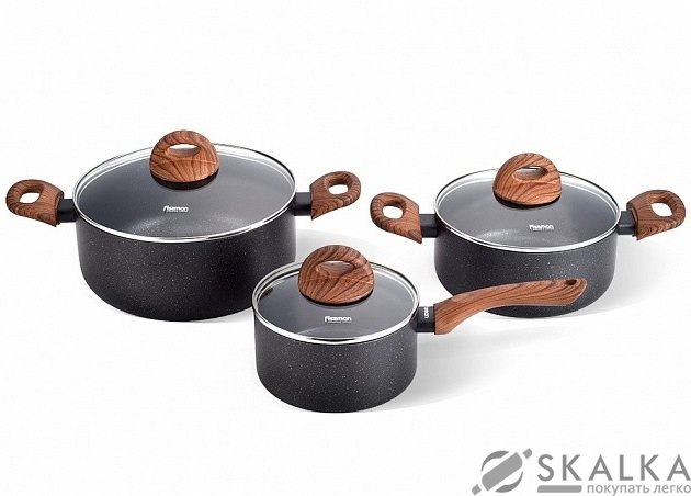 Набор посуды Fissman BLACK COSMIC 6 предметов (4348) На фото Набор посуды Fissman BLACK COSMIC 6 предметов (4348)