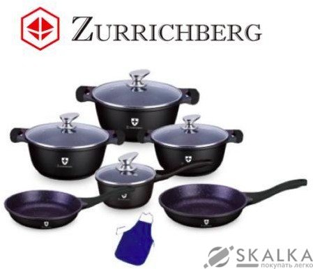 На фото Набор посуды из литого алюминия Zurrichberg 11 предметов (ZBP-7007 Black)