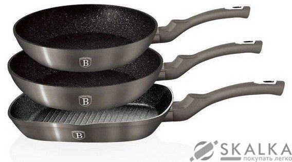 Набор сковород Berlinger Haus Carbon Metallic Line 3 предметов (BH-1274N) На фото Набор сковород Berlinger Haus Carbon Metallic Line 3 предметов (BH-1274N)