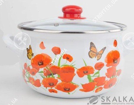 На фото Набор кастрюль Gusto Макове поле 2.1л/3.1л/4л (GT-T-3-M)