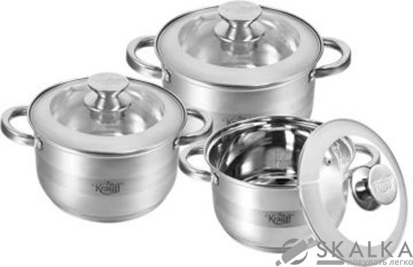 Набор кастрюль Krauff Strich 6 предметов (88-222-004) На фото Набор кастрюль Krauff Strich 6 предметов (88-222-004)