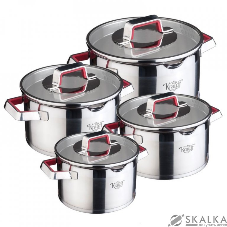 На фото Набор кастрюль Krauff ROSE 8 предметов (88-222-015)