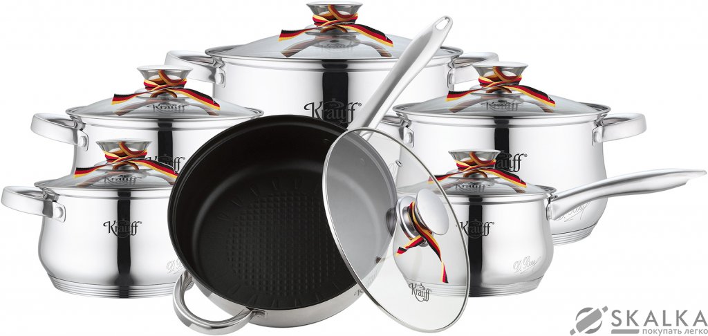 Набор посуды Krauff VERMACHTNIS 12 предметов (88-222-007) На фото Набор посуды Krauff VERMACHTNIS 12 предметов (88-222-007)