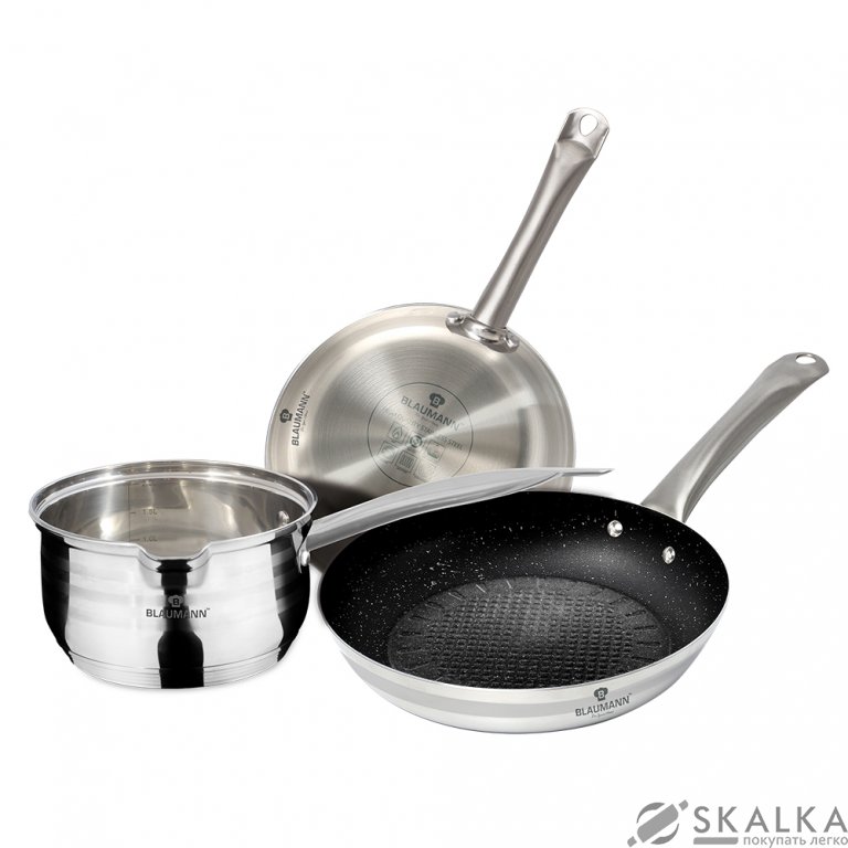 Набор посуды Blaumann Gourmet Line 3 предметов (BL-3177) На фото Набор посуды Blaumann Gourmet Line 3 предметов (BL-3177)