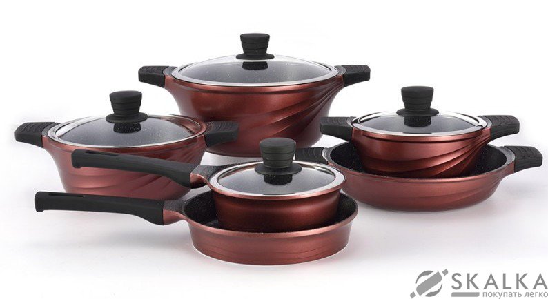 Набор посуды Royalty Line Burgundy 10 предметов (RL-FS1010M Burgundy) На фото Набор посуды Royalty Line Burgundy 10 предметов (RL-FS1010M Burgundy)