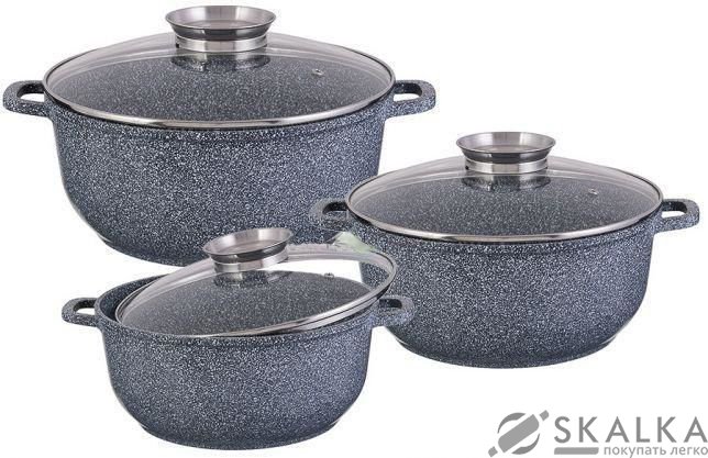 На фото Набор кастрюль с мраморным покрытием Edenberg 6 предметов (EB-8020)