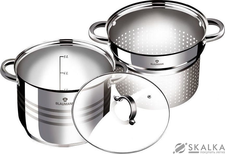 Набор кастрюль Blaumann Gourmet Line 3 предметов (BL-3132) На фото Набор кастрюль Blaumann Gourmet Line 3 предметов (BL-3132)