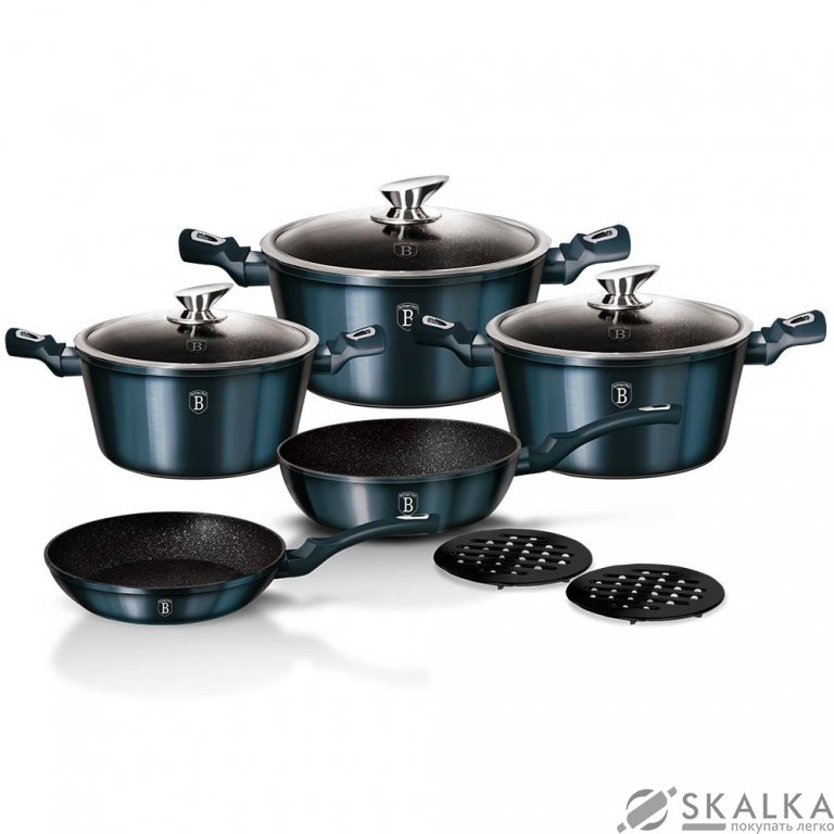Набор посуды Berlinger Haus Aquamarine Metallic Line 10 предметов (BH-1884) На фото Набор посуды Berlinger Haus Aquamarine Metallic Line 10 предметов (BH-1884)